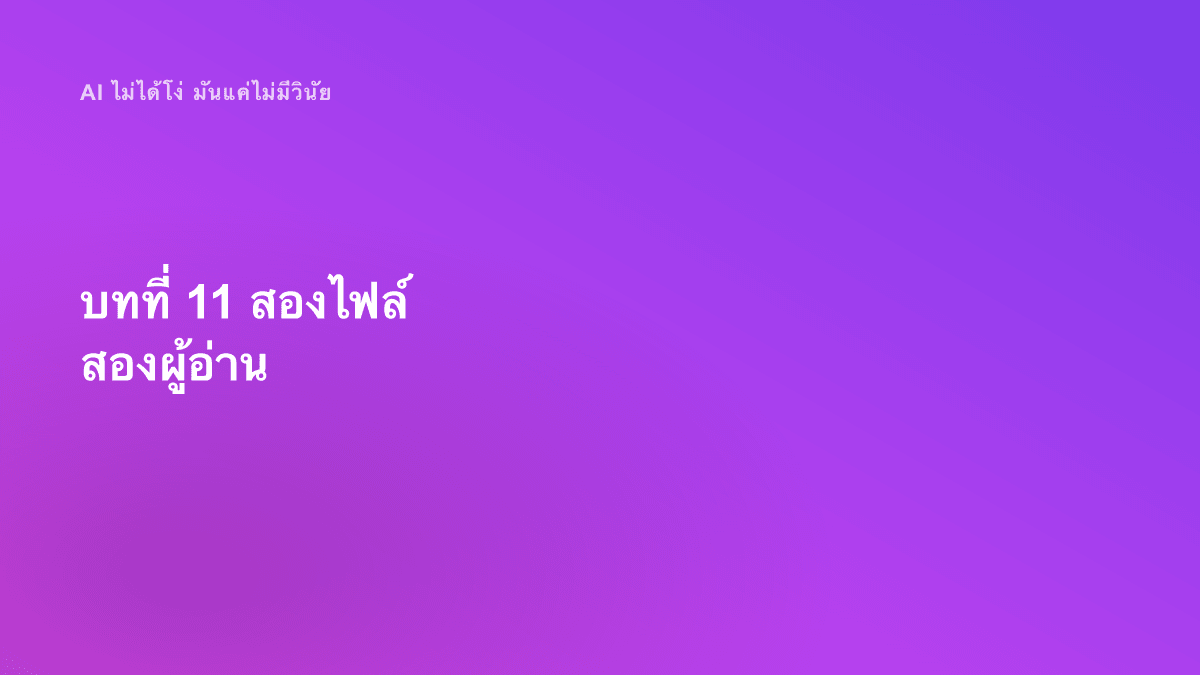 บทที่ 11 สองไฟล์ สองผู้อ่าน